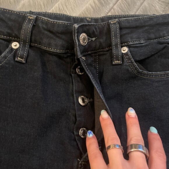 H&M & Denim Ultra High Waist Mom Jeans Dark Wash Black Size 6 - Picture 5 of 8